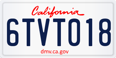 CA license plate 6TVT018