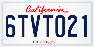 CA license plate 6TVT021