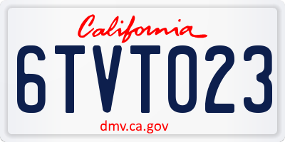 CA license plate 6TVT023