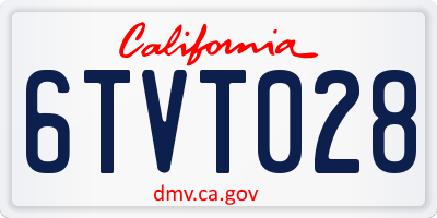 CA license plate 6TVT028