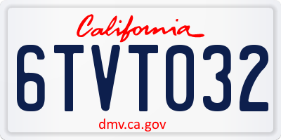 CA license plate 6TVT032