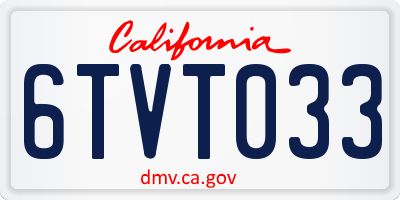 CA license plate 6TVT033