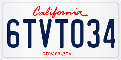 CA license plate 6TVT034