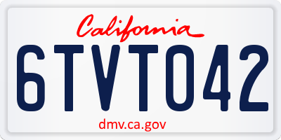 CA license plate 6TVT042