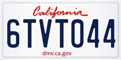 CA license plate 6TVT044