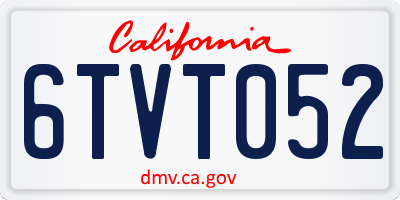 CA license plate 6TVT052
