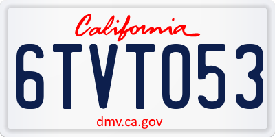 CA license plate 6TVT053