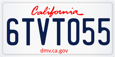 CA license plate 6TVT055