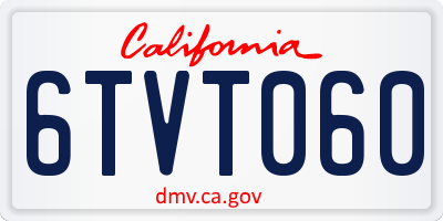 CA license plate 6TVT060