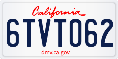 CA license plate 6TVT062
