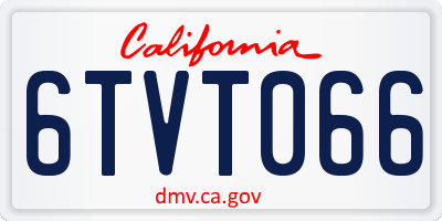 CA license plate 6TVT066