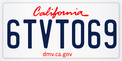 CA license plate 6TVT069