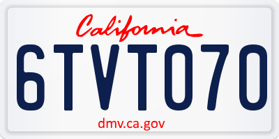 CA license plate 6TVT070