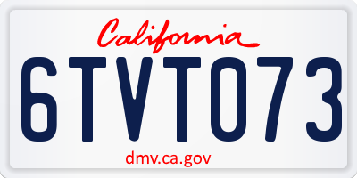CA license plate 6TVT073