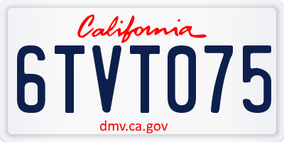 CA license plate 6TVT075