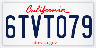 CA license plate 6TVT079