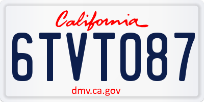 CA license plate 6TVT087