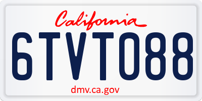 CA license plate 6TVT088