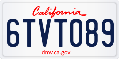 CA license plate 6TVT089