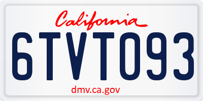 CA license plate 6TVT093