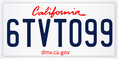 CA license plate 6TVT099