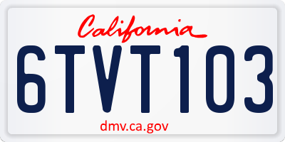 CA license plate 6TVT103