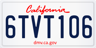 CA license plate 6TVT106
