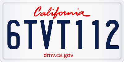 CA license plate 6TVT112