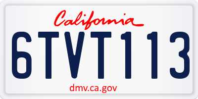 CA license plate 6TVT113