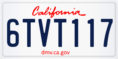 CA license plate 6TVT117