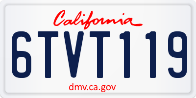 CA license plate 6TVT119