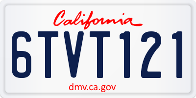 CA license plate 6TVT121