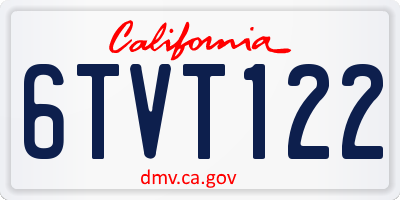 CA license plate 6TVT122