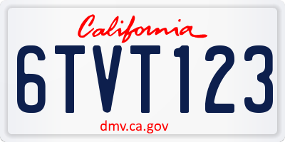 CA license plate 6TVT123