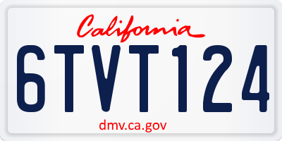 CA license plate 6TVT124