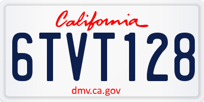 CA license plate 6TVT128