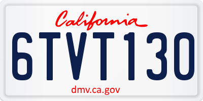 CA license plate 6TVT130