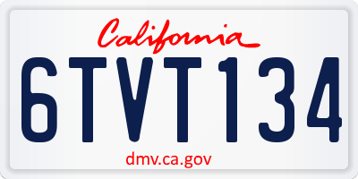 CA license plate 6TVT134