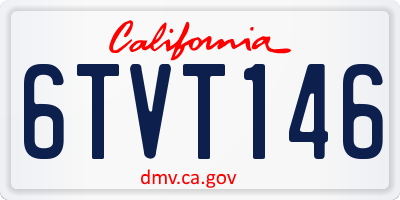 CA license plate 6TVT146