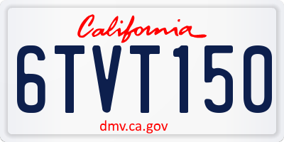 CA license plate 6TVT150