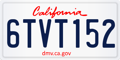 CA license plate 6TVT152