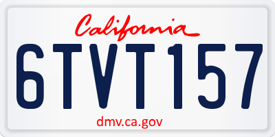 CA license plate 6TVT157