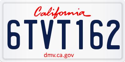 CA license plate 6TVT162