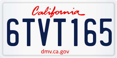 CA license plate 6TVT165