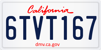 CA license plate 6TVT167