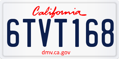 CA license plate 6TVT168