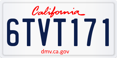 CA license plate 6TVT171