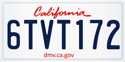 CA license plate 6TVT172