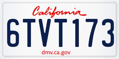 CA license plate 6TVT173