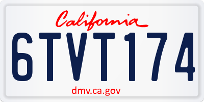 CA license plate 6TVT174